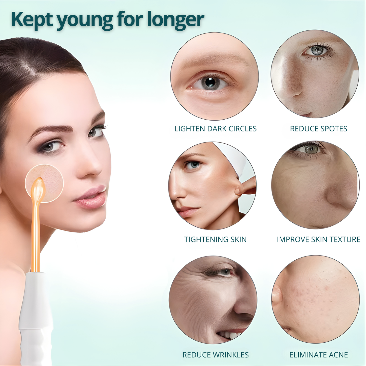 Dispositivo de alta frecuencia 4 en 1 - Tratamiento facial y capilar